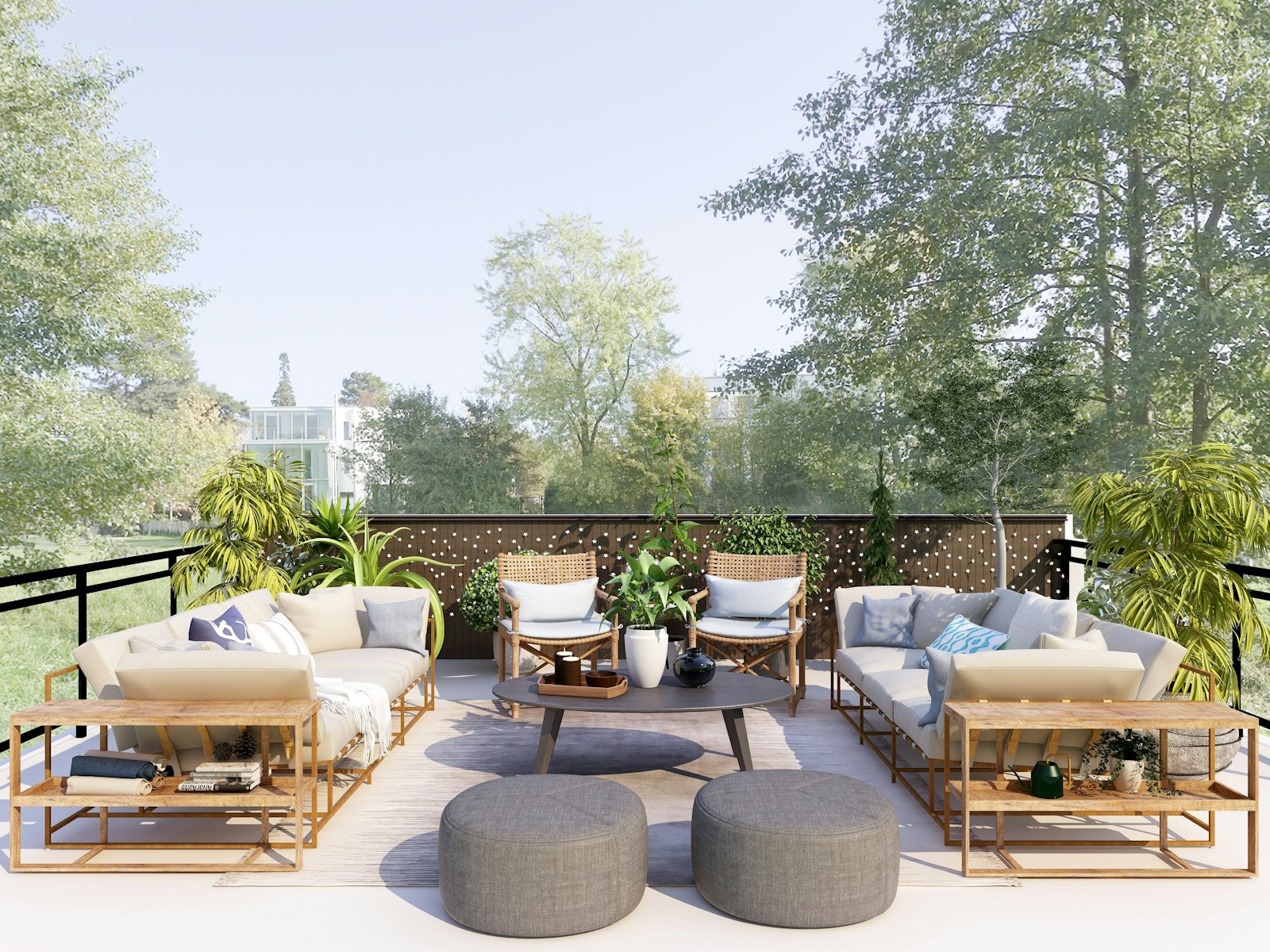 Outdoor dining set with custom cushions — Atlas Upholstering Montreal portfolio